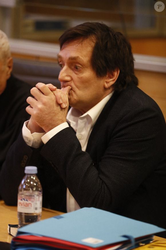 Pierre Palmade au tribunal de Melun avec ses avocats pour son procès pour blessures involontaires à la suite d'un accident de la route en février 2023 le 20 novembre 2024. © Christophe Clovis / Bestimage