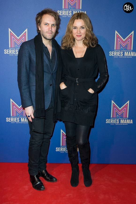 Exclusif - Florian Zeller et sa femme Marine Delterme - Photocall du dîner de gala Séries Mania à l'hôtel Salomon de Rothschild à Paris, France, le 30 janvier 2019. © Olivier Borde/Bestimage
