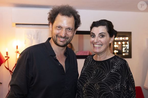 Exclusif - Eric Antoine, Sandrine Sarroche - Personnalités au spectacle de Sandrine Sarroche sur la scène du Théâtre de Verdure lors du 40ème Festival de Ramatuelle. Le 9 août 2024. © Cyril Bruneau / Festival de Ramatuelle / Bestimage