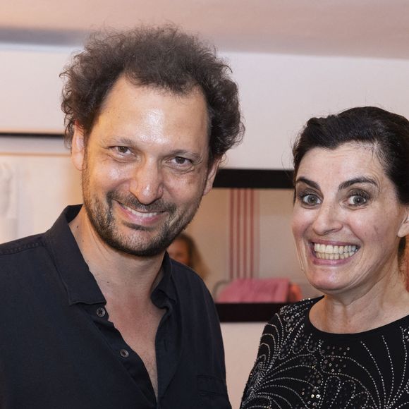 Exclusif - Eric Antoine, Sandrine Sarroche - Personnalités au spectacle de Sandrine Sarroche sur la scène du Théâtre de Verdure lors du 40ème Festival de Ramatuelle. Le 9 août 2024. © Cyril Bruneau / Festival de Ramatuelle / Bestimage