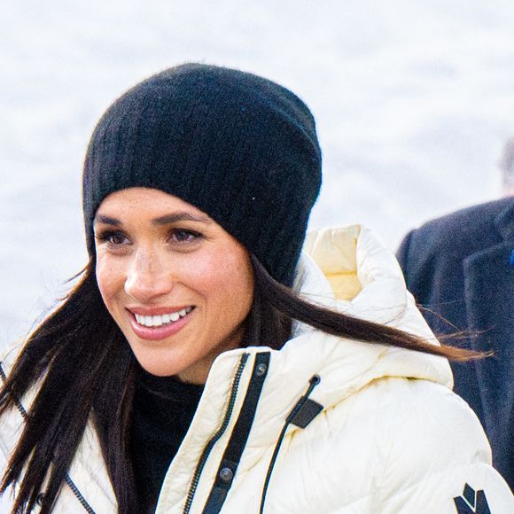 Le prince Harry, duc de Sussex, Meghan Markle, duchesse de Sussex au Skeleton au centre de glisse de Whistler pendant les Invictus Games Vancouver Whistler 2025 au Canada. Whistler, Vancouver, Canada le 10 février 2025. Photo by Mischa Schoemaker/ABACAPRESS.COM