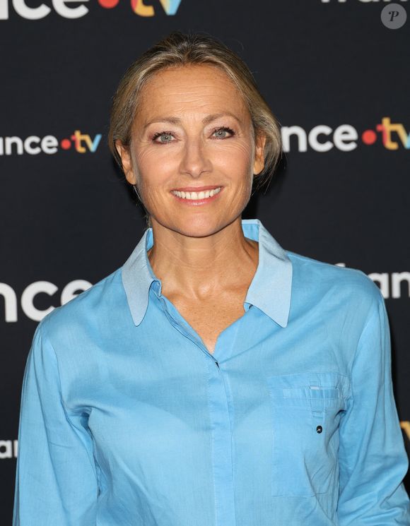 Anne-Sophie Lapix au photocall pour la conférence de presse de rentrée de France TV à la Grande Halle de la Villette à Paris, France, le 11 juillet 2023. © Coadic Guirec/Bestimage
