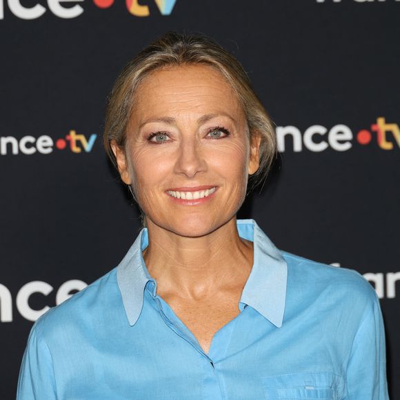 Anne-Sophie Lapix au photocall pour la conférence de presse de rentrée de France TV à la Grande Halle de la Villette à Paris, France, le 11 juillet 2023. © Coadic Guirec/Bestimage