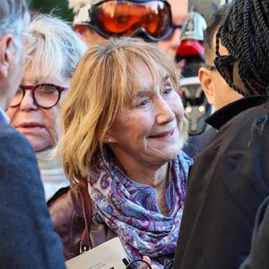 Marie-Anne Chazel, Ramatoulaye Diop, la compagne du défunt - Sortie des Obsèques de Michel Blanc en l'église Saint-Eustache à Paris, le 10 octobre 2024.
© Moreau / Jacovides / Bestimage