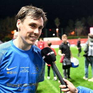 Louis Ducruet durant la première édition du « match des légendes » opposant l'équipe des Légendes, les anciens de Cannes, à l'équipe des Etoiles avec pour capitaine Didier Deschamps, au stade Pierre de Coubertin à Cannes, le 30 octobre 2025. Les Légendes cannoises, coachées par Luis Fernandez et supportées par Zinedine Zidane qui portait les couleurs cannoises, mais qui n'a pas joué, ont remporté le match 3 à 2. Tous les bénéfices de la soirée seront reversés aux associations les Etoiles de l'Espoir, à l'association Adrien et à l'association Clin d'Oeil, qui oeuvrent pour les plus démunis et la jeunesse. © Bruno Bebert / Dominique Jacovides / Bestimage