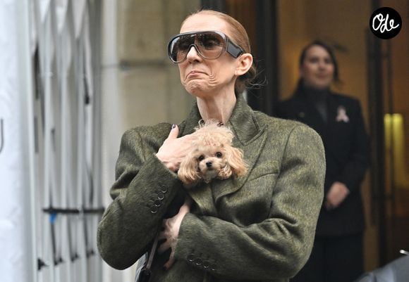 Céline Dion quitte l'hôtel "Royal Monceau" avec ses fils Nelson et Eddy et son chien après sa série de concerts à Paris le 19 octobre 2026. 

© Christian Liewig / Bestimage
