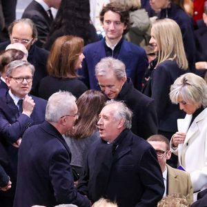 Bernard Arnault, sa femme Hélène Mercier-Pinault, François Bayrou - Cérémonie de réouverture de la cathédrale Notre-Dame de Paris, le 7 décembre 2024. Joyau de l’art gothique, lieu de culte et de culture, symbole universel de la France et de son histoire, la cathédrale de Notre-Dame de Paris rouvre ses portes les 7 et 8 décembre, cinq ans après le terrible incendie qui l’avait ravagée le 15 avril 2019. 
© Dominique Jacovides / Bestimage