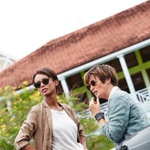 Exclusif -  Sonia Rolland et Béatrice De la Boulaye sur le tournage de la série "Tropiques criminels" en Martinique diffusée le 22 novembre sur France 2. Le 8 mai 2019
© Sylvie Castioni / Bestimage