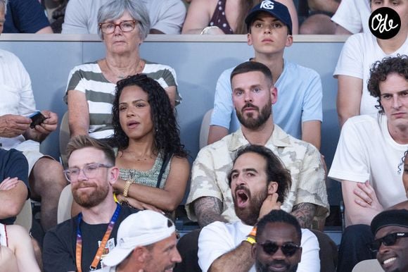 Matt Pokora (M. Pokora) et sa femme Christina Milian dans les tribunes lors des Internationaux de France de Tennis de Roland Garros 2026. Paris, le 25 mai 2026 © Moreau / Jacovides / Bestimage