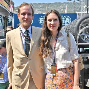 Andrea Casiraghi et sa femme Tatiana Santo Domingo - La famille princière de Monaco assiste aux séances d'essais qualificatives du 80ème Grand Prix de Monaco de Formule 1 à Monaco le 27 mai 2023. © Bruno Bebert/Bestimage
