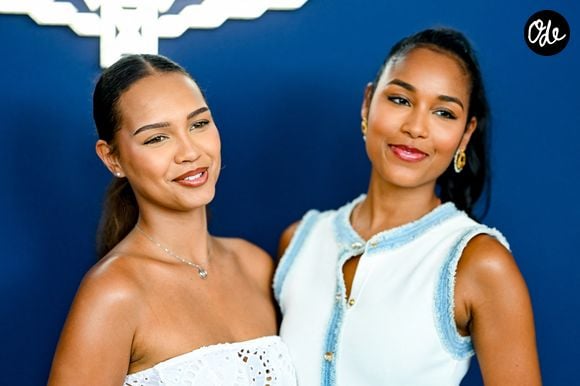 Indira Ampiot, Miss France 2023 et Clémence Botino, Miss France 2020 dans l'espace VIP, le Pavillon Eiffel, lors de la 12ème édition Longines Paris Eiffel Jumping au pied de la Tour Eiffel sur le Champ-de-Mars à Paris, France, le 20 juin 2026. © Perusseau-Veeren/Bestimage