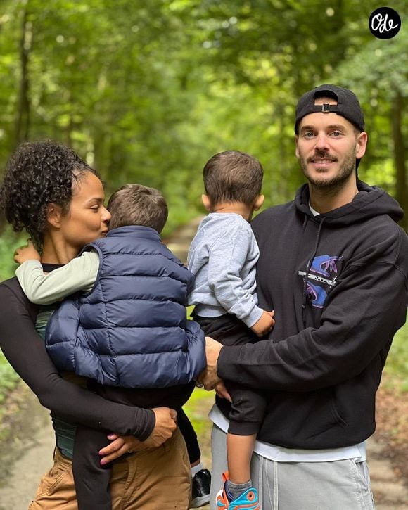 M. Pokora, Christina Milian et leurs enfants. Photo : Instagram