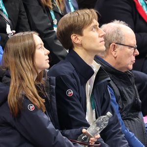 Le Prince Albert II de Monaco avec la Princesse Alexandra de Hanovre et son petit ami Ben Sylvester Strautmann assistent au programme court du patinage simple masculin lors de la quatrième journée des Jeux Olympiques d'hiver de Milano Cortina 2026 au Milano Ice Skating Arena le 10 février 2026 à Milan, Italie. Photo par Alexis Jumeau/ABACAPRESS.COM