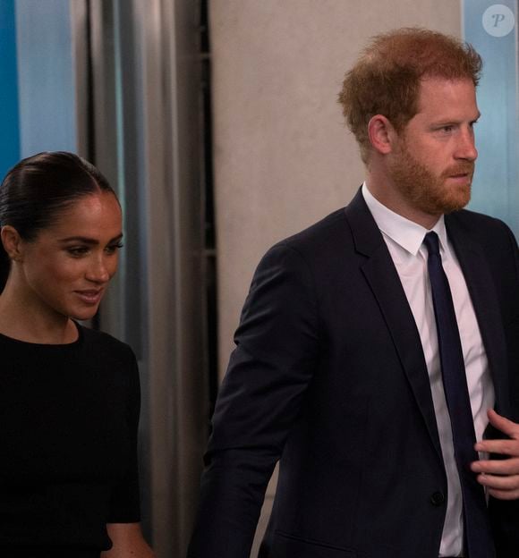 Le prince Harry, duc de Sussex et Meghan Markle, duchesse de Sussex, lors de la célébration du "Nelson Mandela International Day" au siège de l'ONU à New York. New York, le 18 juillet 2022. (PacificPressAgency / Bestimage)