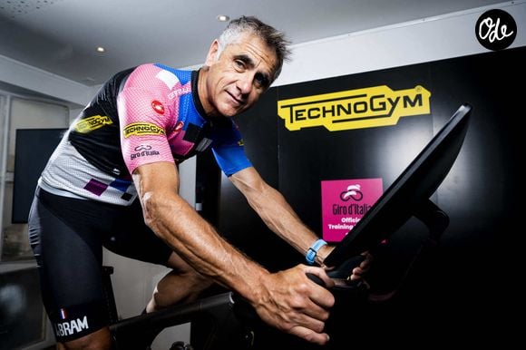 Présentation du vélo d'appartement Technogym Ride par Laurent Jalabert à Paris le 17 mai 2022. © JB Autissier / Panoramic / Bestimage