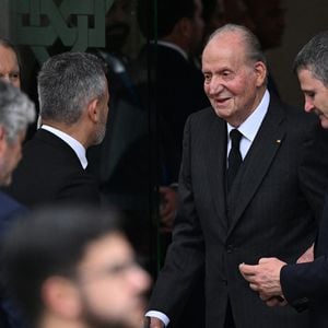 Juan Carlos I (le roi Juan Carlos) - Obsèques de l'Aga Khan IV à Lisbonne au Portugal le 8 février 2025.  Photo de Bestimage