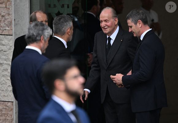 Juan Carlos I (le roi Juan Carlos) - Obsèques de l'Aga Khan IV à Lisbonne au Portugal le 8 février 2025.  Photo de Bestimage