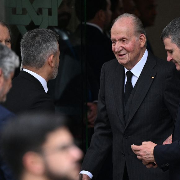 Juan Carlos I (le roi Juan Carlos) - Obsèques de l'Aga Khan IV à Lisbonne au Portugal le 8 février 2025.  Photo de Bestimage