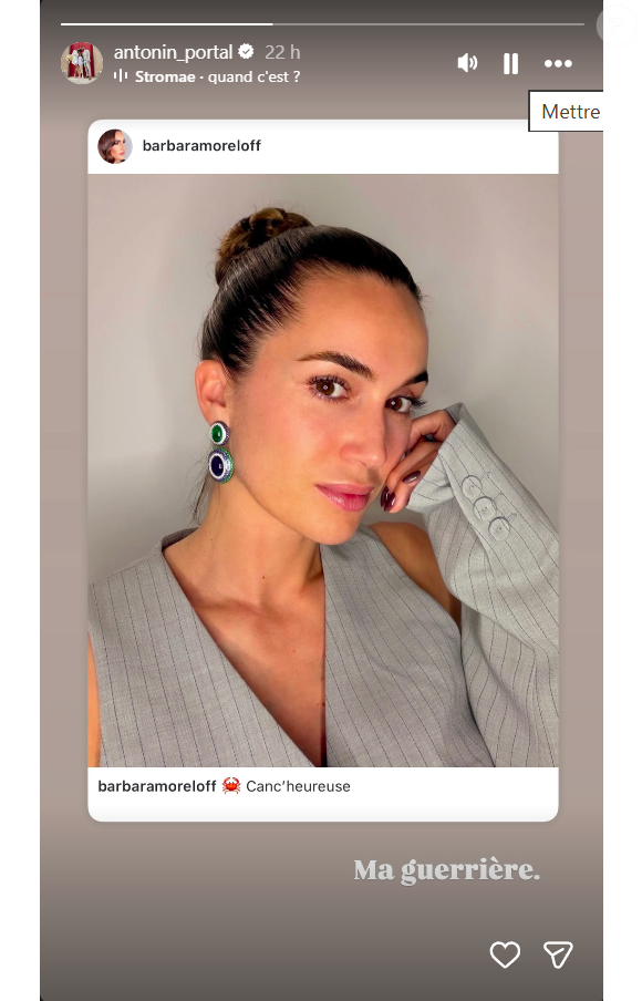 Sur Instagram, son époux Antonin Portal lui apporte son soutien.

Barbara Morel, Miss Prestige National 2011, peut compter sur le soutien de son cher et tendre Antonin Portal face à la maladie.