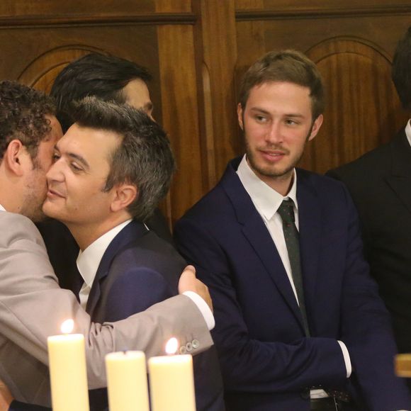 Thomas Langmann, Darius Langmann et Michel Hazanavicius - Mariage de Thomas Langmann et Celine Bosquet en l'eglise de Porto-Vecchio le 22/06/2013 en presence de nombreux amis et stars. La veille a eu lieu le mariage civil a la mairie de Sartene. (Crystal Pictures / Bestimage).