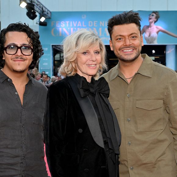 Brahim Boulhel, Chantal Ladesou et Kev Adams durant le soirée de clôture du festival Cinéroman au Pathé gare du Sud, à Nice le 4 octobre 2025. ©  Bebert-Jacovides/Bestimage