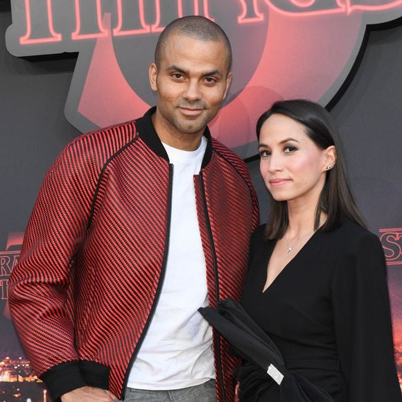 Tony Parker et Axelle Francine à la première de la série Netflix "Stranger Things - Saison 3" au cinéma Le Grand Rex à Paris, le 4 juillet 2019.
© Guirec Coadic/Bestimage