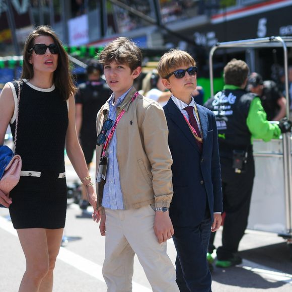 Charlotte Casiraghi et son fils Raphael Elmaleh - Célébrités lors du Grand Prix de Formule 1 (F1) Tag Heuer de Monaco le 25 mai 2025. © Lionel Urman/Bestimage