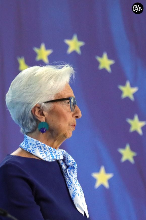 Christine Lagarde, présidente de la BCE, lors de la conférence de presse suivant la réunion du Conseil des gouverneurs de la BCE, Francfort-sur-le-Main - 24/07/2025 © Imago/PsnewZ/Bestimage