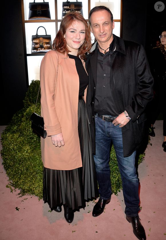 Emilie Dequenne et son mari Michel Ferracci au cocktail de la maison Delvaux maroquinerie lors de la mode prêt-à-porter Automne-Hiver 2017/2018 à la Fashion Week de Paris dans les jardins du Palais Royal à Paris, France, le 6 février 2017. © CVS-Veeren/Bestimage