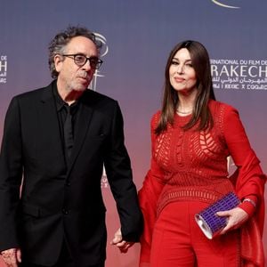 Tim Burton, Monica Bellucci au photocall de la cérémonie d'hommage à Sean Penn lors de la deuxième journée du 21e Festival international du film de Marrakech, le 30 novembre 2024 à Marrakech, Maroc. © Dominique Jacovides/Bestimage