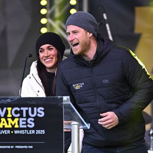 Le duc et la duchesse de Sussex à la cérémonie de bienvenue à Whistler pendant les Invictus Games à Whistler, Canada, le 10 février 2025. Photo bb Bruce Adams/Daily Mail/dmg media Licensing/ABACAPRESS.COM