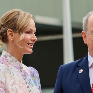 Le prince Albert II de Monaco et la princesse Charlène de Monaco lors de la célébration des 20 ans de relations diplomatiques entre le Japon et Monaco, sur le parvis du Grimaldi Forum, près du jardin japonais, àMonaco, le 21 mars 2026. © Claudia Albuquerque/Bestimage