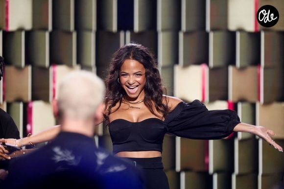 Exclusif  M. Pokora (Matt Pokora) et sa femme Christina Milian - Surprises - Enregistrement de l'émission "La boîte à secrets N°17", présentée par F.Bollaert et diffusée le 19 janvier 2024 sur France 3
© Christophe Clovis / Bestimage