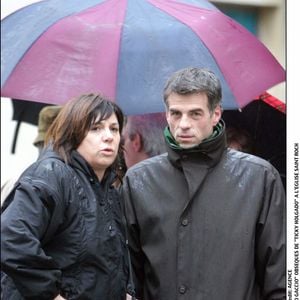 "MICHELE BERNIER" ET "BRUNO GACCIO" OBSEQUES DE "TICKY HOLGADO" A L'EGLISE SAINT ROCH. AGENCE / BESTIMAGE