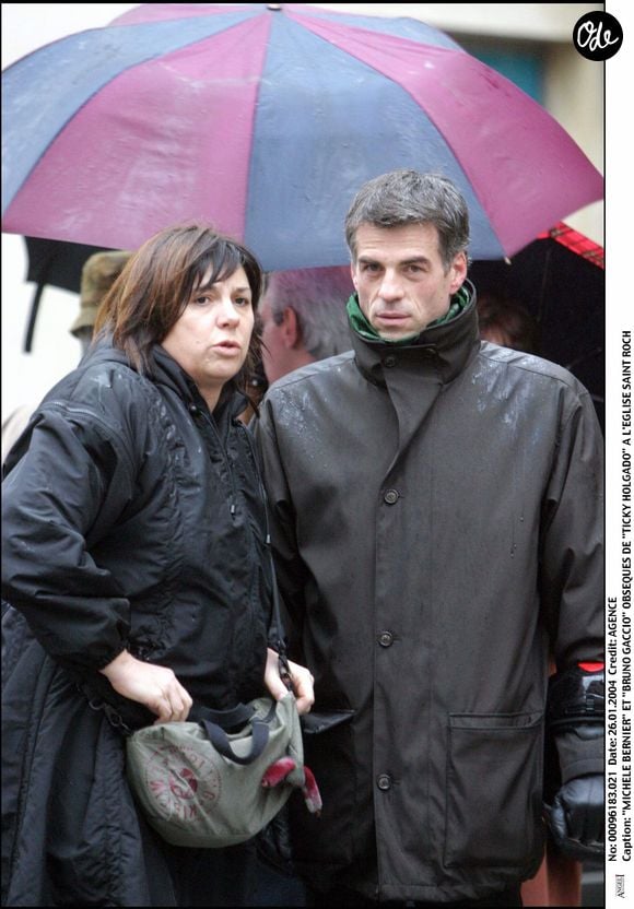 "MICHELE BERNIER" ET "BRUNO GACCIO" OBSEQUES DE "TICKY HOLGADO" A L'EGLISE SAINT ROCH. AGENCE / BESTIMAGE