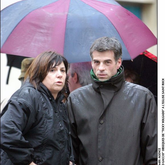 "MICHELE BERNIER" ET "BRUNO GACCIO" OBSEQUES DE "TICKY HOLGADO" A L'EGLISE SAINT ROCH. AGENCE / BESTIMAGE