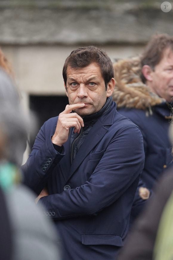 Laurent Mariotte aux obsèques de Sébastien Demorand au dôme du crématorium du cimetière du Père-Lachaise à Paris, France, le 31 janvier 2020. Photo by ABACAPRESS.COM