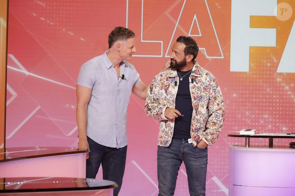 Exclusif - Matthieu Delormeau, Cyril Hanouna sur le plateau de l'émission "Tout beau, tout n9uf" présentée par C.Hanouna, et diffusé en direct sur W9, Paris, France, le 3 octobre 2025. © Jack Tribeca / Bestimage