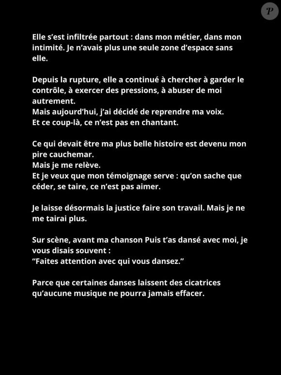 Capture d'écran du post Instagram de Hoshi.