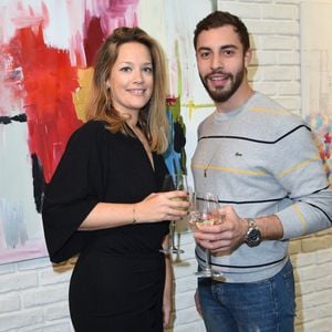 Caroline Faindt et Marwan Berreni au vernissage de l'exposition "Au Coeur Des Villes" de l'artiste C.Faindt au Louvre Factory à Paris le 4 février 2019. © Giancarlo Gorassini/Bestimage