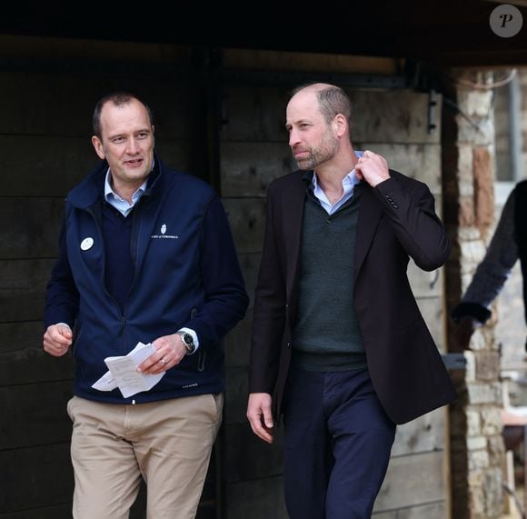 Le prince William, prince de Galles, participe à un événement pour soixante membres de la prochaine génération de fermiers du duché de Cornouailles, à Pensford, le 26 mars 2025. ALPHA AGENCY / BESTIMAGE