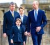 Il marchera ainsi dans les pas de son père, le prince William, et de son oncle, le prince Harry.

La famille royale arrive à la messe de Pâques en la chapelle St Geroge à Windsor. 

© Bestimage