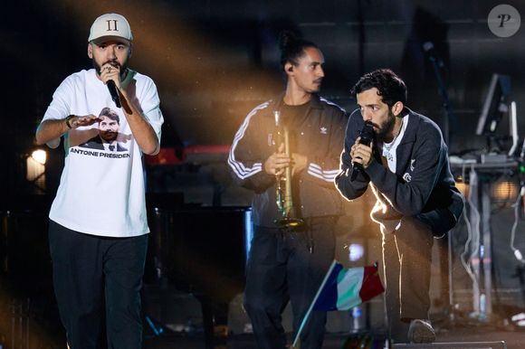 Exclusif - Big Flo et Oli - Enregistrement de l'émission "Tous avec les bleus, le concert événement", diffusée en direct sur TF1 le 12 octobre 2023, au Village Rugby, place de la Concorde, à Paris
© Cyril Moreau-Veeren / Bestimage