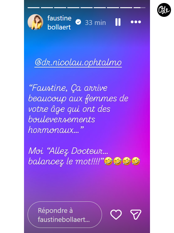 Faustine Bollaert sur Instagram