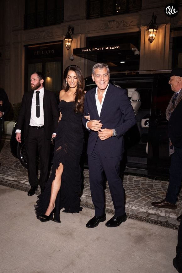 George Clooney et son épouse Amal Clooney à Milan, en Italie pour l'ouverture d'une nouvelle boutique Omega.

Backgrid UK/ Bestimage