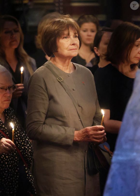 Exclusif - Macha Meril aux obsèques de sa soeur la princesse Hélène Gagarine en la cathédrale Saint-Alexandre-Nevsky, à Paris, France, le 20 août 2025. © Denis Guignebourg/Bestimage