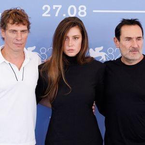 Cedric Jimenez, Adele Exarchopoulos and Gilles Lellouche attend the ''Chien 51'' photocall during the 82nd Venice International Film Festival on September 06, 2025 in Venice, Italy. © Cinzia Camela/LPS via ZUMA Press/Bestimage