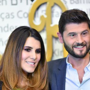 Exclusif - Karine Ferri et Christophe Beaugrand lors du 7ème gala de l'association "Les Rois du Monde" avec un plateau d'artistes et une vente aux enchères au profit des enfants défavorisés, orphelins et hospitalisés, suivi d'une soirée dansante à la Salle Wagram à Paris, France, le 18 février 2019.  © Rachid Bellak/Bestimage