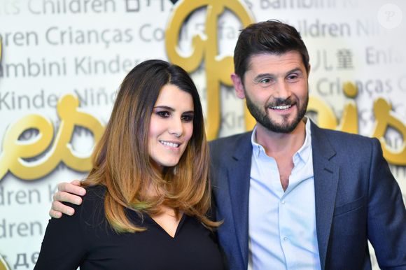 Exclusif - Karine Ferri et Christophe Beaugrand lors du 7ème gala de l'association "Les Rois du Monde" avec un plateau d'artistes et une vente aux enchères au profit des enfants défavorisés, orphelins et hospitalisés, suivi d'une soirée dansante à la Salle Wagram à Paris, France, le 18 février 2019.  © Rachid Bellak/Bestimage