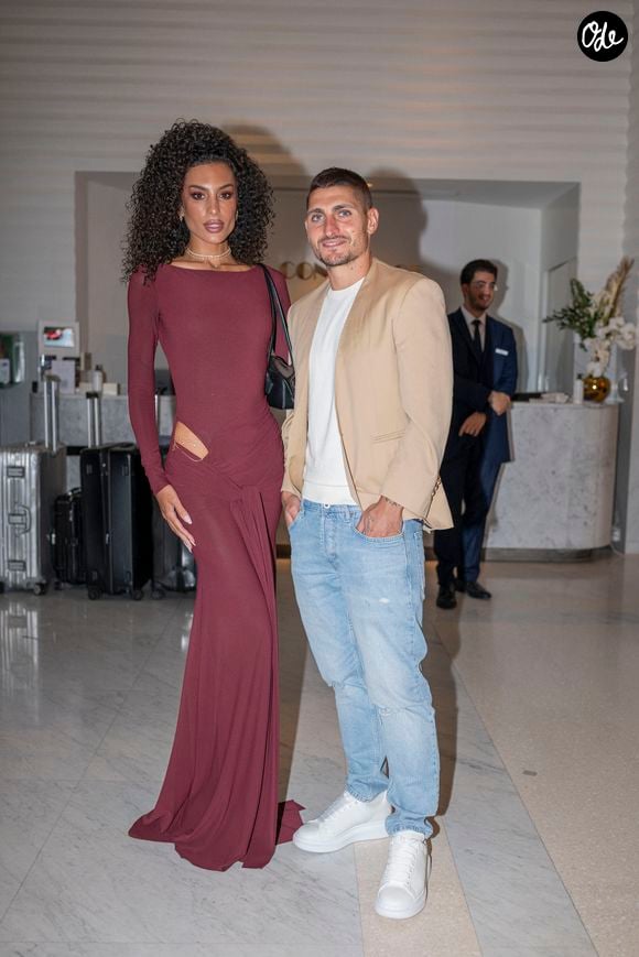 Marco Verratti et sa femme Jessica Aïdi lors du 78ème Festival International du Film de Cannes.
© Yehiel Chekroune/Bestimage
